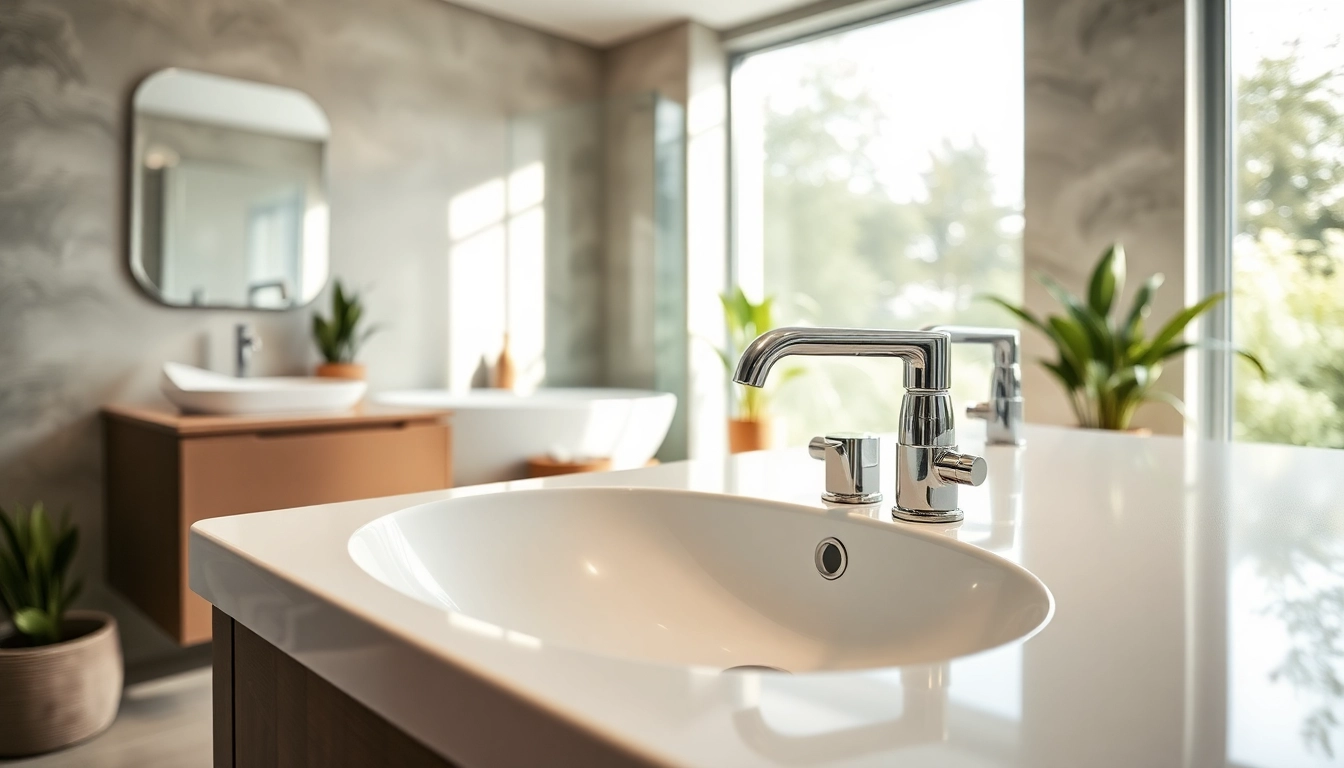 Instalación de sonni sanitär en un baño moderno con detalles elegantes.