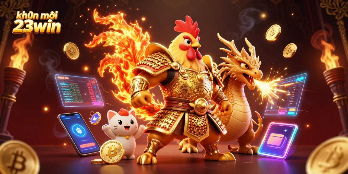 Engage with khuyến mãi 23win through this vibrant 3D depiction of a gaming scene.