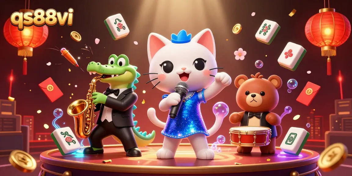 Engage with the festive qs88vi casino scene featuring lively characters and gold-infused elements.