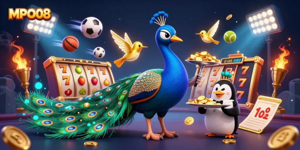 MPO08 showcases vibrant slot gaming with intricate characters and dynamic elements for immersive experience.