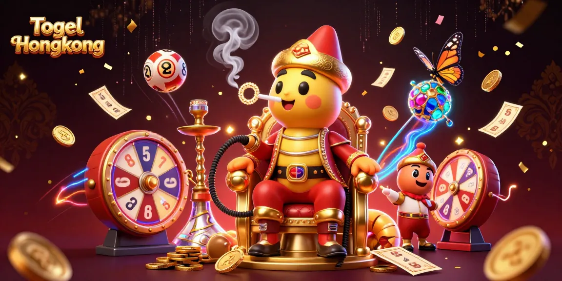 Togel Hongkong lottery event features colorful bouncing balls, sparkling tickets, and festive elements in a vibrant scene.