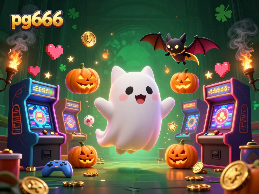 Catch the excitement at pg666 as the friendly ghost cat haunts the casino with glowing elements!