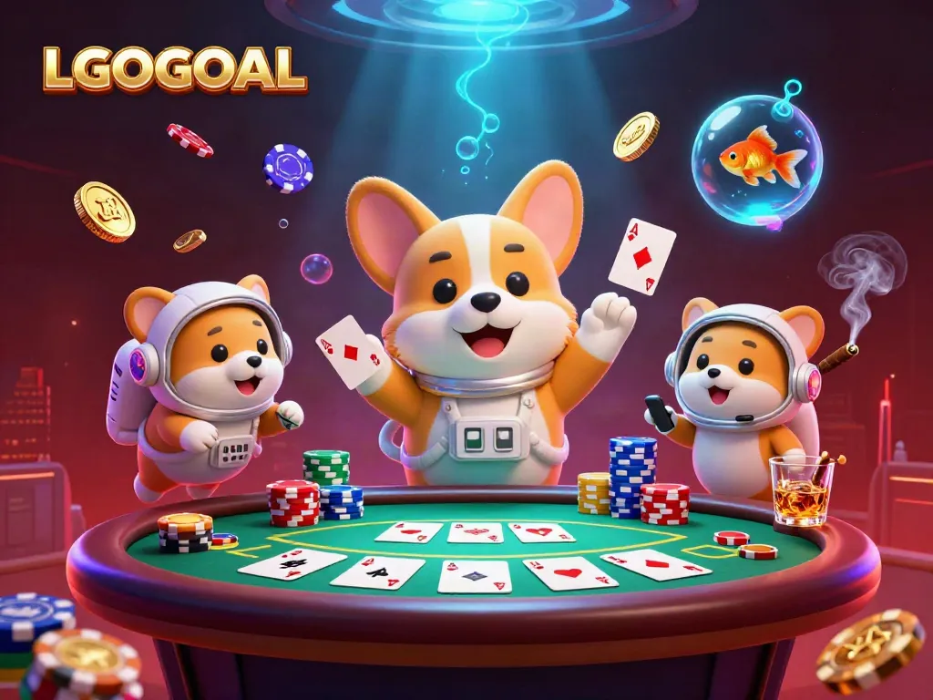 LGOGOAL platform offers immersive gaming experiences in a vibrant space casino setting.