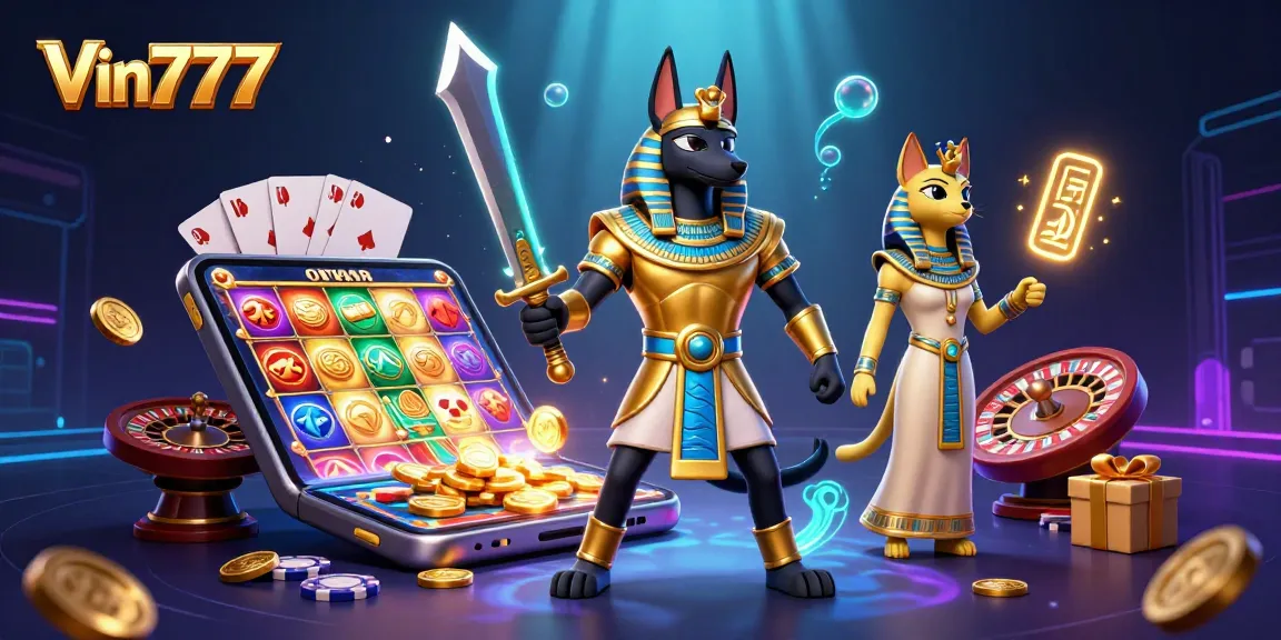 Experience thrilling spins at Vin777 with ancient warriors and glowing games creating an enchanting casino atmosphere.