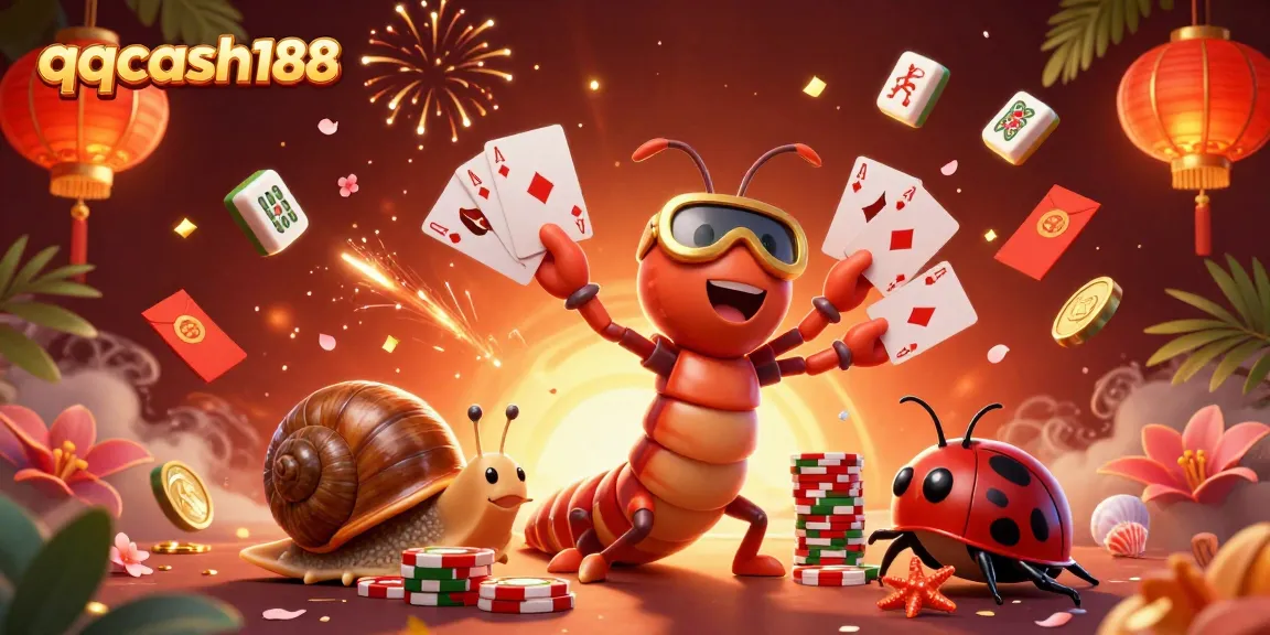 Experience thrilling gaming at qqcash188 with a captivating 3D casino scene featuring vibrant characters and elements.