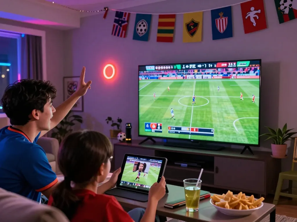 Fans enjoying a thrilling football match through luongson streaming, showcasing excitement and high-quality viewing experience.
