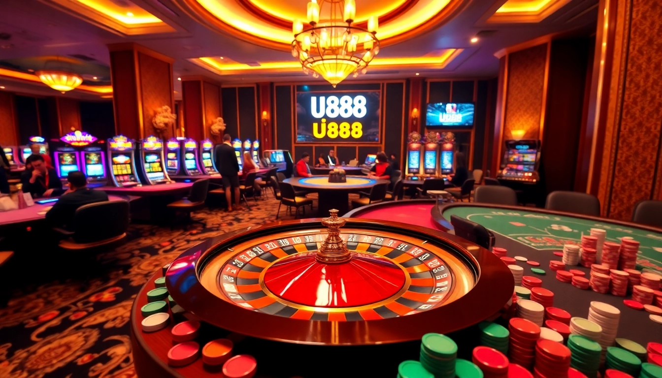Experience the excitement of U 888 at a vibrant casino with roulette and poker.